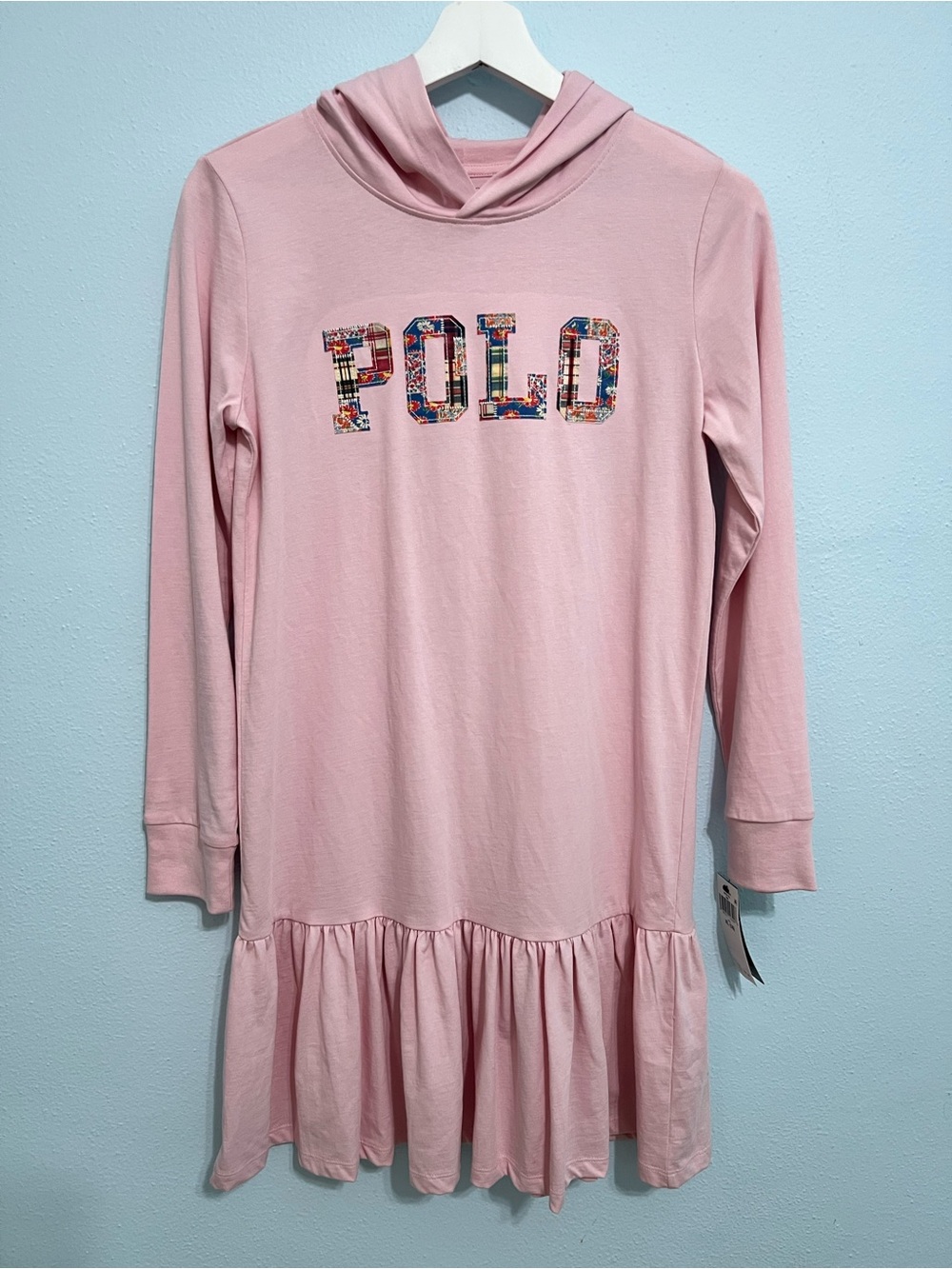 Polo by Ralph Lauren Light Pink Hooded Ruffle-Hem Tunic